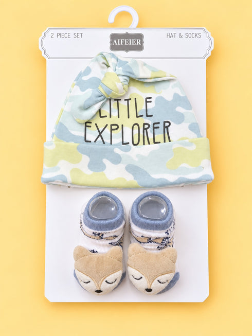 2-Pcs Baby Hat & Socks Gift Set