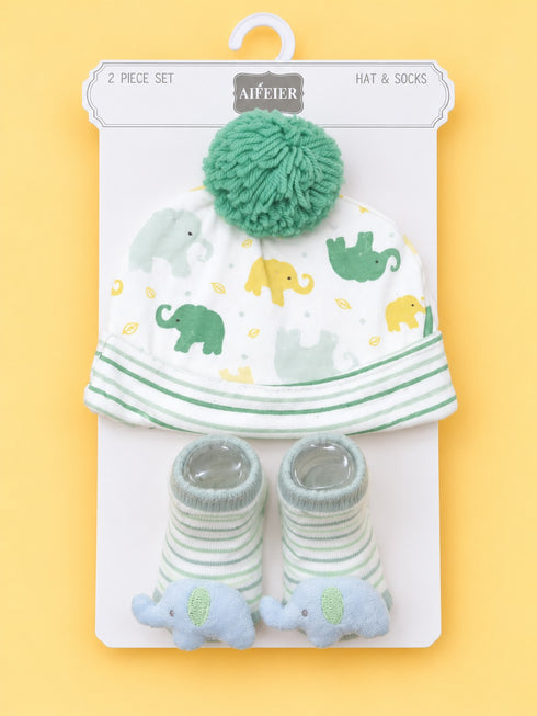 2-Pcs Baby Hat & Socks Gift Set
