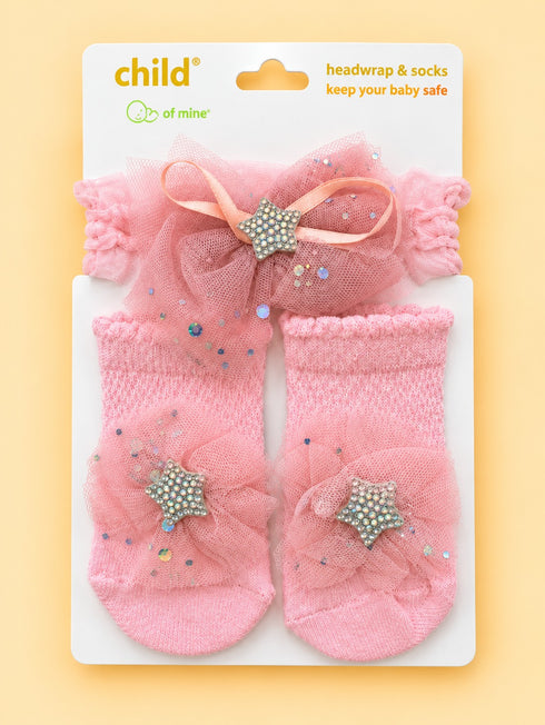 2-Pcs Baby Headband & Sock Gift Set