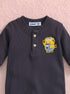 Playful Ribbed Henley Sleepsuit (Black)