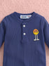 Playful Ribbed Henley Sleepsuit (Blue)