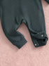 Playful Ribbed Henley Sleepsuit (Dark Green)