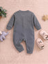 Playful Ribbed Henley Sleepsuit (Grey)