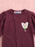 Butterfly Button-Down Ribbed Sleepsuit (Maroon)