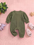 Butterfly Button-Down Ribbed Sleepsuit (Green)