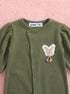 Butterfly Button-Down Ribbed Sleepsuit (Green)