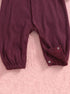 Butterfly Button-Down Ribbed Sleepsuit (Maroon)