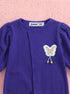 Butterfly Button-Down Ribbed Sleepsuit (Purple)