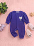 Butterfly Button-Down Ribbed Sleepsuit (Purple)