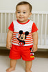 Striped Mickey Interlock Short Set