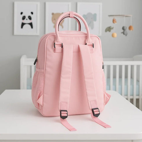 Morgan Quilted Diaper Backpack – Light Pink