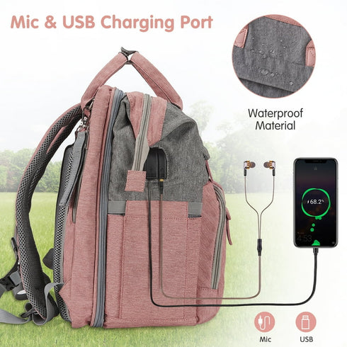 2-in-1 Diaper Backpack & Portable Crib