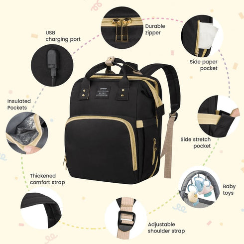 Ultimate Diaper Bag by Living Traveling Share – Black