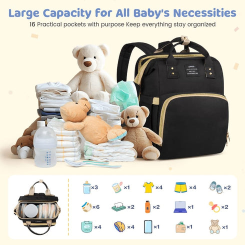 Ultimate Diaper Bag by Living Traveling Share – Black