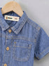 Dark Blue Denim Button-Down Shirt