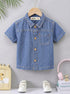 Dark Blue Denim Button-Down Shirt