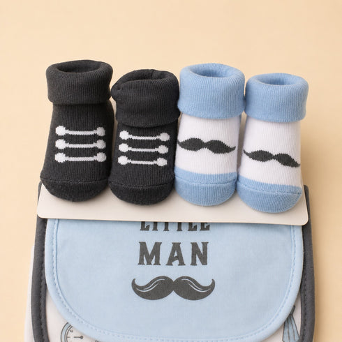 5 Pcs Baby Bibs & Booties Gift Set