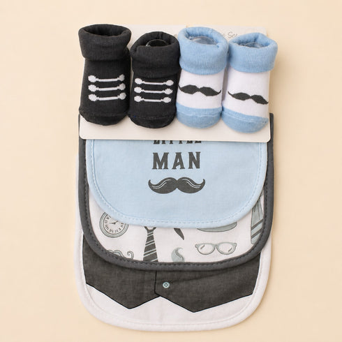 5 Pcs Baby Bibs & Booties Gift Set