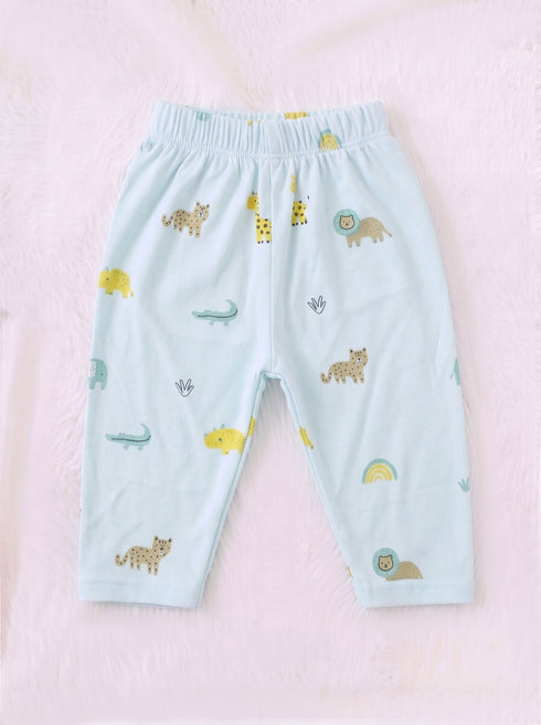 Safari Friends Full Sleeve Night Suit Set (Sky Blue)