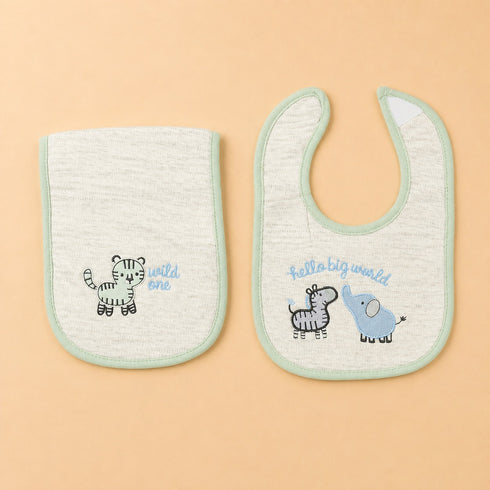 4-Pcs Baby Cap, Bib, Burp Cloth & Socks Gift Set