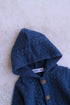 Navy Hooded Jacquard Knit Sleepsuit