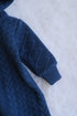 Navy Hooded Jacquard Knit Sleepsuit