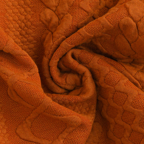 Brown Hooded Jacquard Knit Sleepsuit