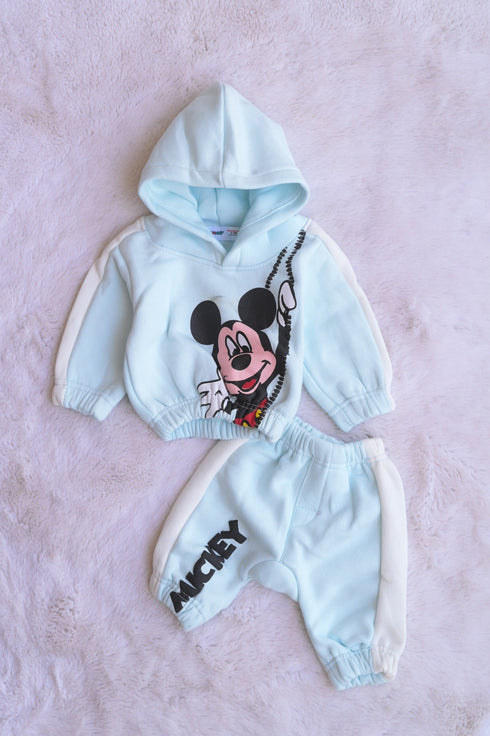 Mickey Mouse Printed Fleece Hooded Set