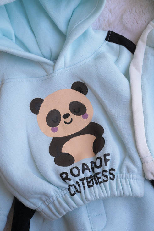 Little Panda Printed Fleece Hooded Set