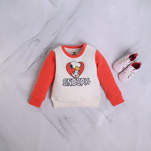 Snoopy Towel Emroidery Fleece Sweatshirt