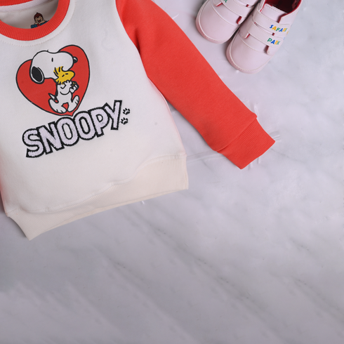 Snoopy Towel Emroidery Fleece Sweatshirt
