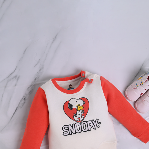 Snoopy Towel Emroidery Fleece Sweatshirt