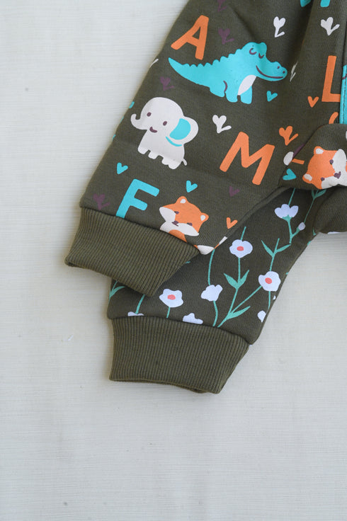 Alphabet Jungle Fleece Hooded Set