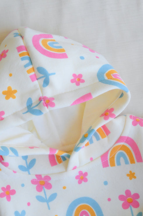 Rainbow Meadows Frilled Fleece Hooded Set