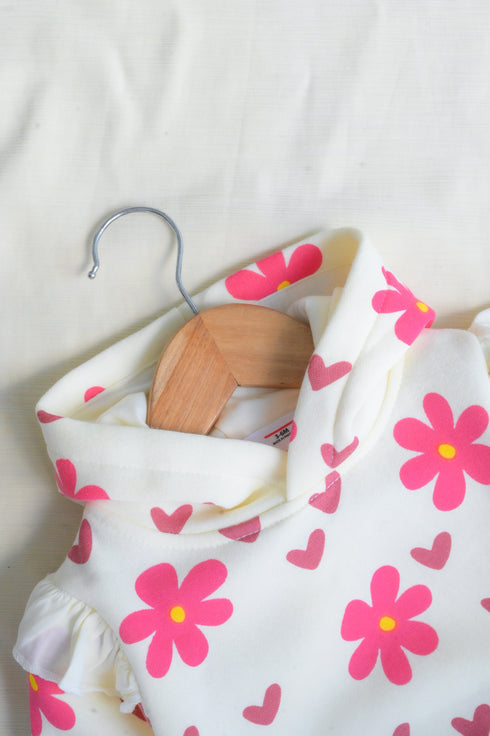 Petal Love Frilled Fleece Hooded Set