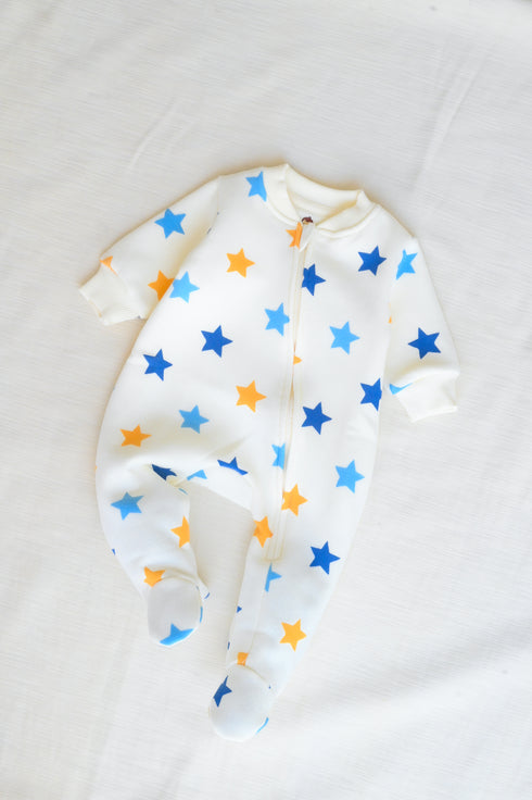 Star Scatter Fleece Footed Sleepsuit