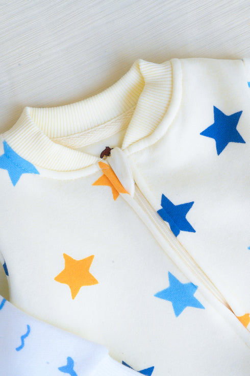 Star Scatter Fleece Footed Sleepsuit