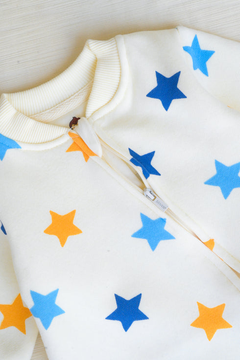 Star Scatter Fleece Footed Sleepsuit