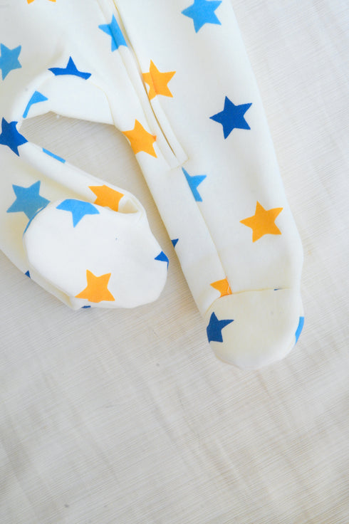 Star Scatter Fleece Footed Sleepsuit