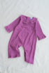 Magenta Frilled Ribbed Sleepsuit