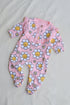 Smiley Daisy Frill Buttoned Interlock Sleepsuit