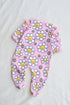 Smiley Daisy Frill Buttoned Interlock Sleepsuit