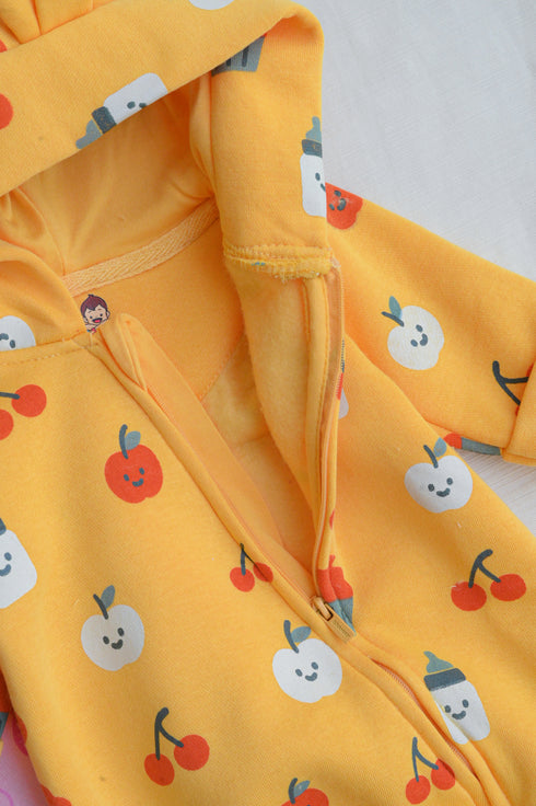 Cheery Munch Fleece Hooded Sleepsuit