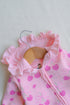 Pink Cherries Frilled Fleece Hooded Sleepsuit