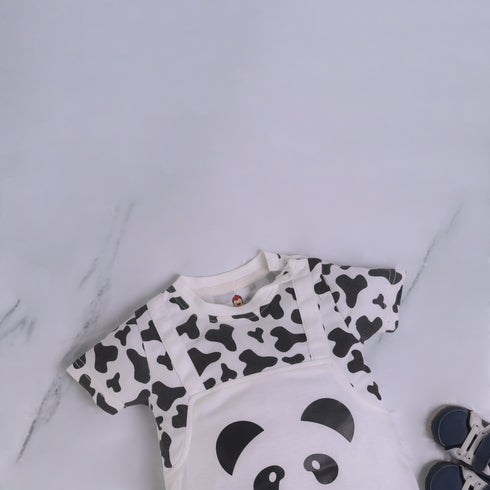 Moo & Panda Dungaree Romper