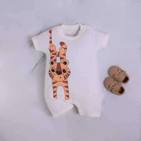 Hanging Cat Buttoned Romper