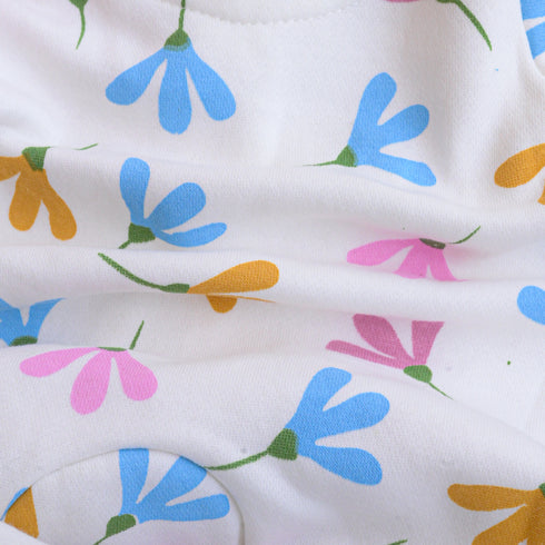 Gentle Garden Frilled Zipper Fleece Footed Sleepsuit