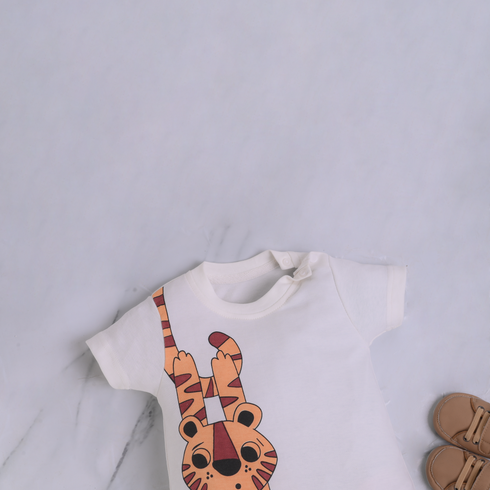 Hanging Cat Buttoned Romper