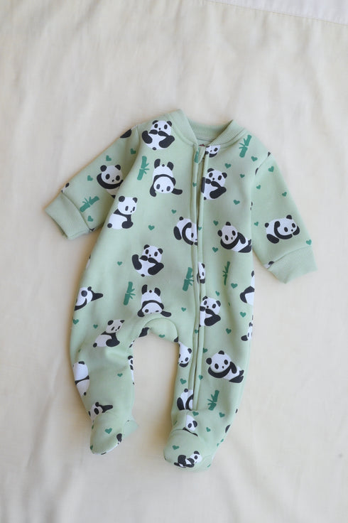 Panda World Fleece Footed Sleepsuit