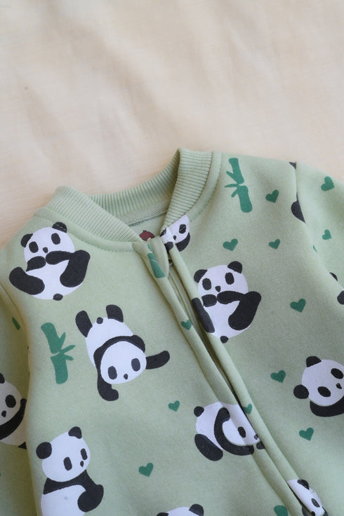 Panda World Fleece Footed Sleepsuit